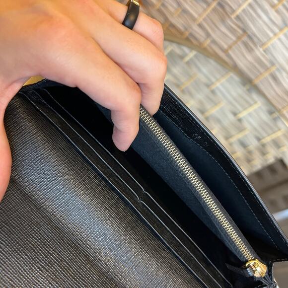 RARE Fendi Black Vitello Elite Calfskin Leather Crystal Eye Monster Long Wallet - Picture 12 of 13